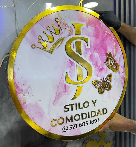 LOGOS EN MDF METALIZADOS