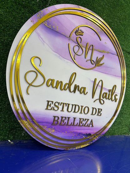 LOGOS EN MDF METALIZADOS
